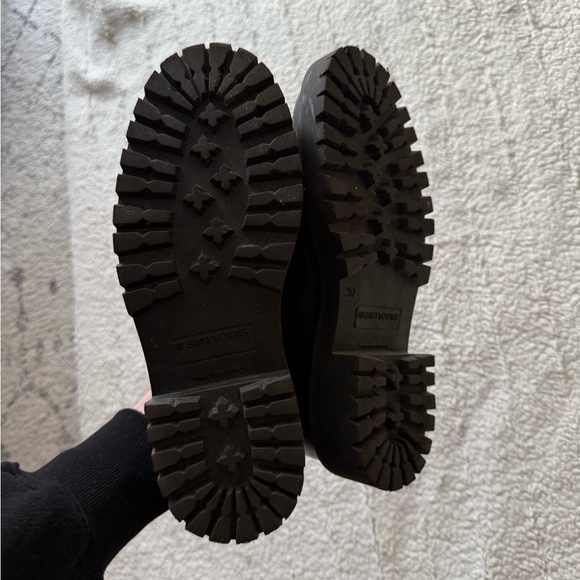 Black Chunky Platform Loafers - Picture 6 of 9